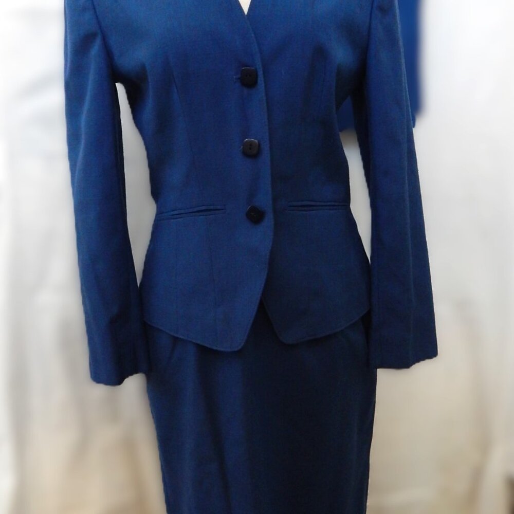 3 Piece Women's Pendleton Suit- Fully Lined- Delf Blue - Professional